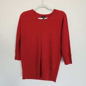 TALBOTS Merino Wool Raglan Sleeve Sweater Red Small S Bat wing